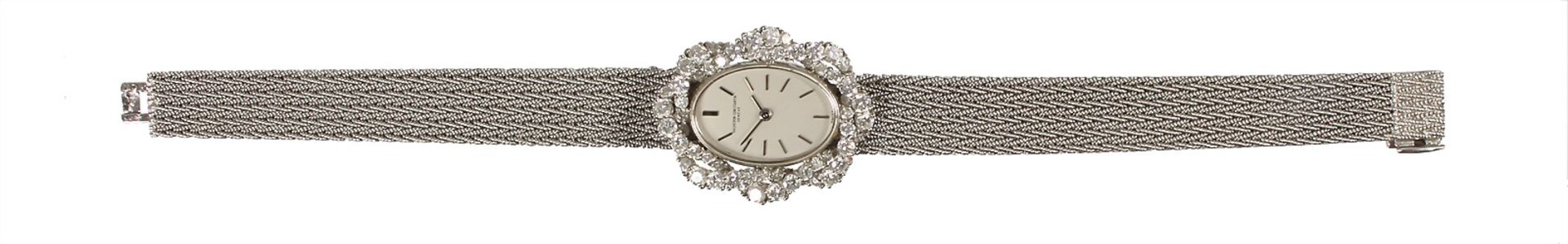 ladies watch, "VACHERON CONSTANTIN", Geneve 1970s, manual winding, white gold 750/000, 64 brilliants