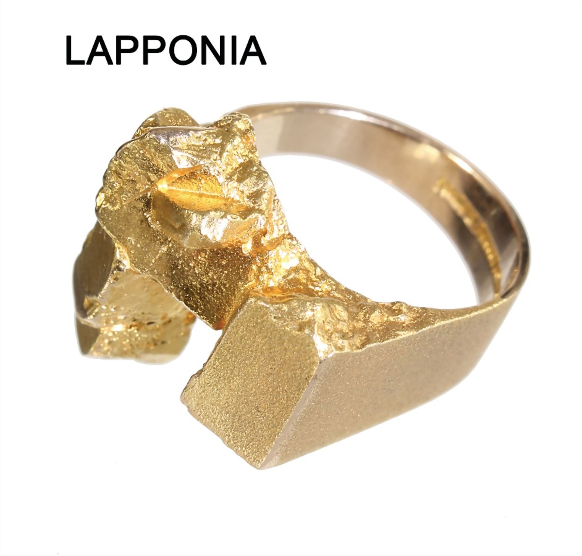 ring, "LAPPONIA" 1980s, yelow gold 585/000, signed LAPPONIA BJÖRN (WECKSTRÖM), ring width c. 52. - Bild 3 aus 3
