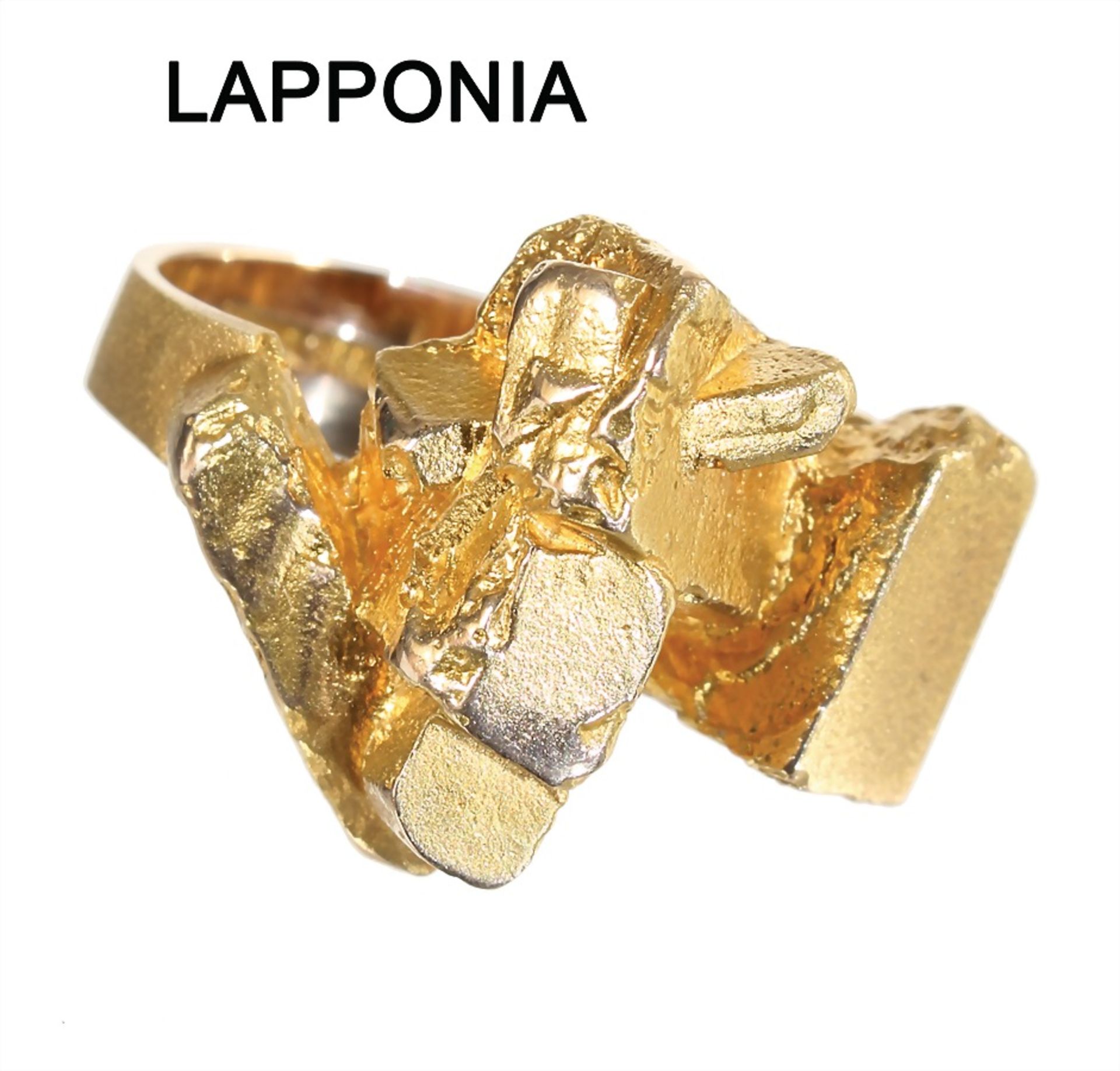 ring, "LAPPONIA" 1980s, yelow gold 585/000, signed LAPPONIA BJÖRN (WECKSTRÖM), ring width c. 52.
