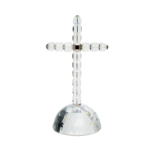 A Swarovski Crystal Cross with silver details, bears Swarovski stamp. H. 20 cm x W. 10 cm