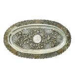 A circa 1930 Greek silverplated pierced tray