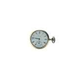 An Elgin pocket watch. No guarantee of the funtion of the clock work. Diameter: 4,7 cm