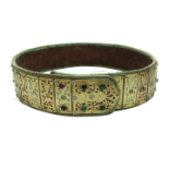 A 19th century Gentleman's gilt plated silver leather belt.