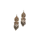 A pair of early 20th century Constantinople white gold earrings with diamonds. Approx: 12 gr