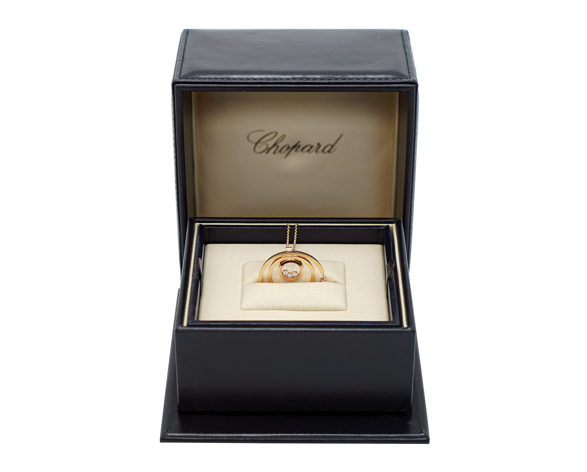 A Lady's Chopard 18K Rose Gold , Happy Diamonds pendant