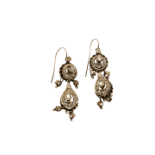 A pair of late 19th century Constantinople gold earrings with diamonds. Approx: 11 gr