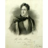 LORD BYRON, an engraving print, 19th century