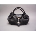 FENDI - SAC "SPY" porté épaule en veau noir grainé et cuir frappé noir , et [...]