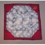 CARTIER - FOULARD Carré en soie . - Dans sa boîte. Etat neuf. - 87 x 87 cm -