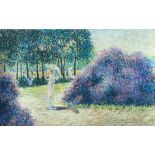 Anna BOCH (1848-1936) , école belge - Jeunes femmes dans un parc - Pastel sur [...]