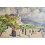 Franz CHARLET (1862-1928) - Monaco, la promenade devant le Palais Garnier - [...]