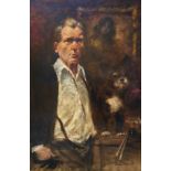 Alessio ISSUPOFF (1889-1957) - Autoportrait de l’artiste et son chien Vatrushka - [...]