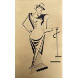 Alexander ARCHIPENKO (1887-1964), Attribué à - Femme cubiste - Dessin à la plume [...]