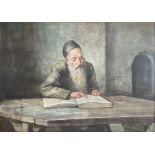 Isidor KAUFMANN (1853-1921), attribué à - Rabbin à l'étude - Aquarelle sur [...]