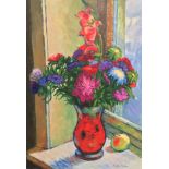 Jacques CHAPIRO (1887/97-1972) - Vase de fleurs - Huile sur panneau de bois , [...]