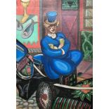 Nicolas REMIZOFF (1887-1979), Attribué à - Clown sur une voiture - Gouache sur [...]