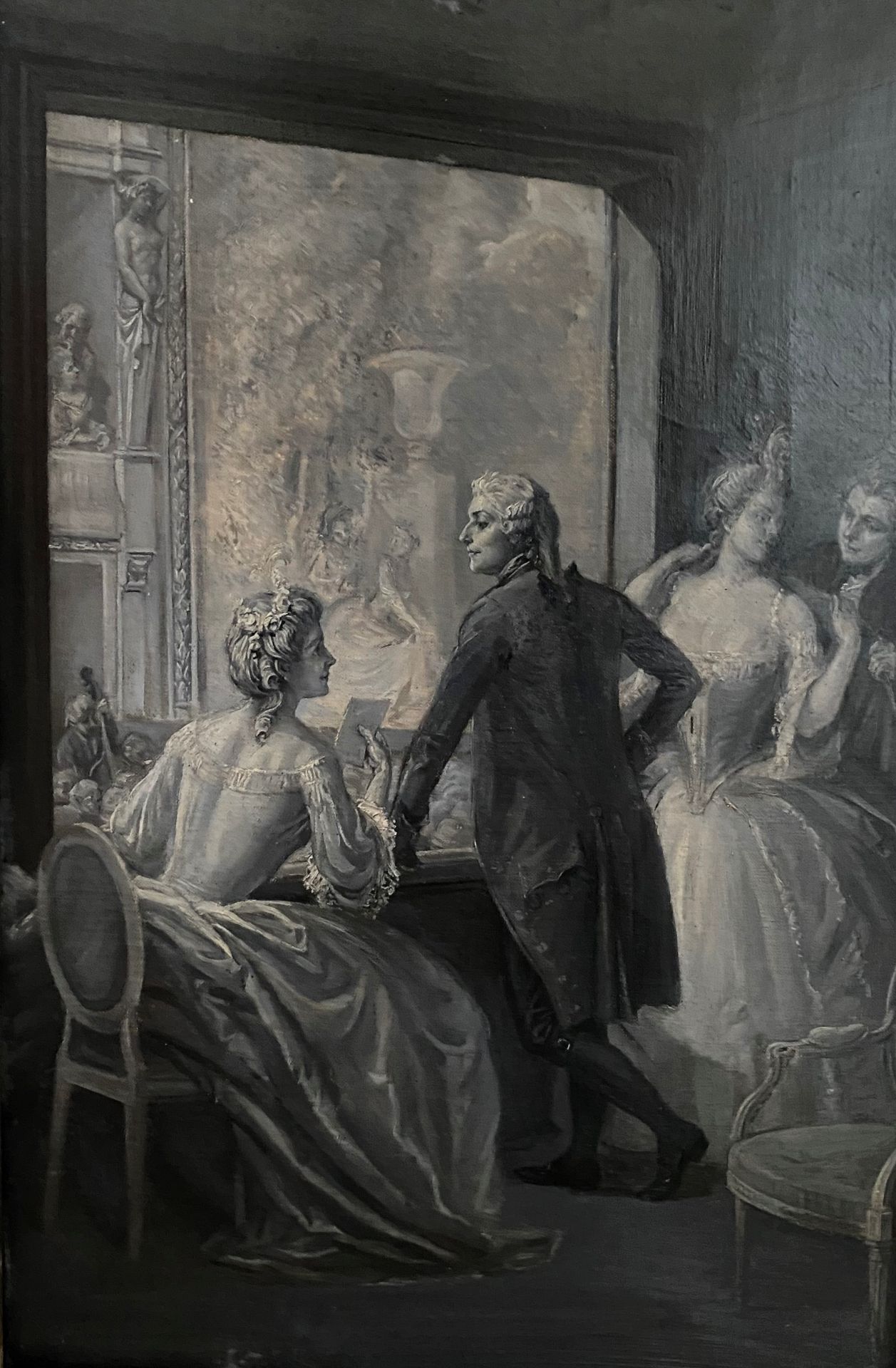 ECOLE FRANCAISE DU XIXème SIECLE - Dans la loge de l'Opéra - Peinture en [...]