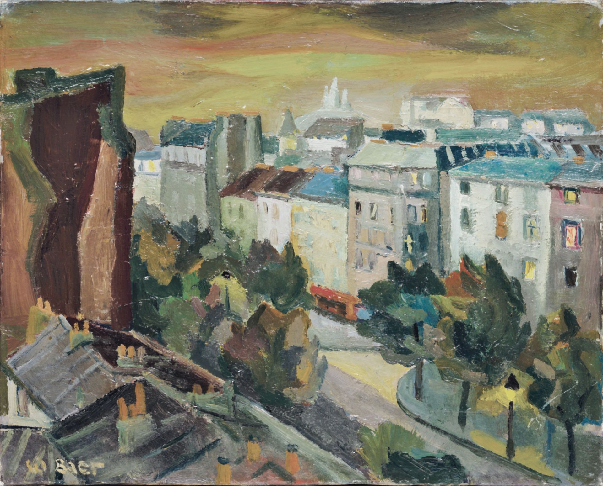 Oswald BAER (1906-1941), école allemande - Berlin, circa 1930 - Huile sur panneau, [...]