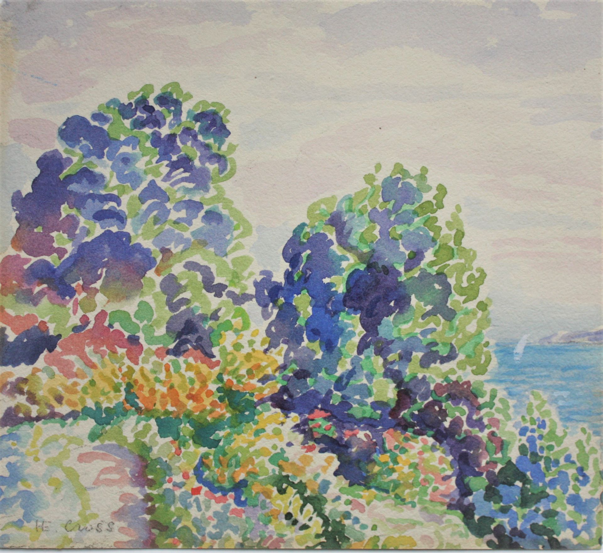 Henri Edmond CROSS (1856-1910), d'Après - Paysage d'été - Aquarelle sur papier, [...]