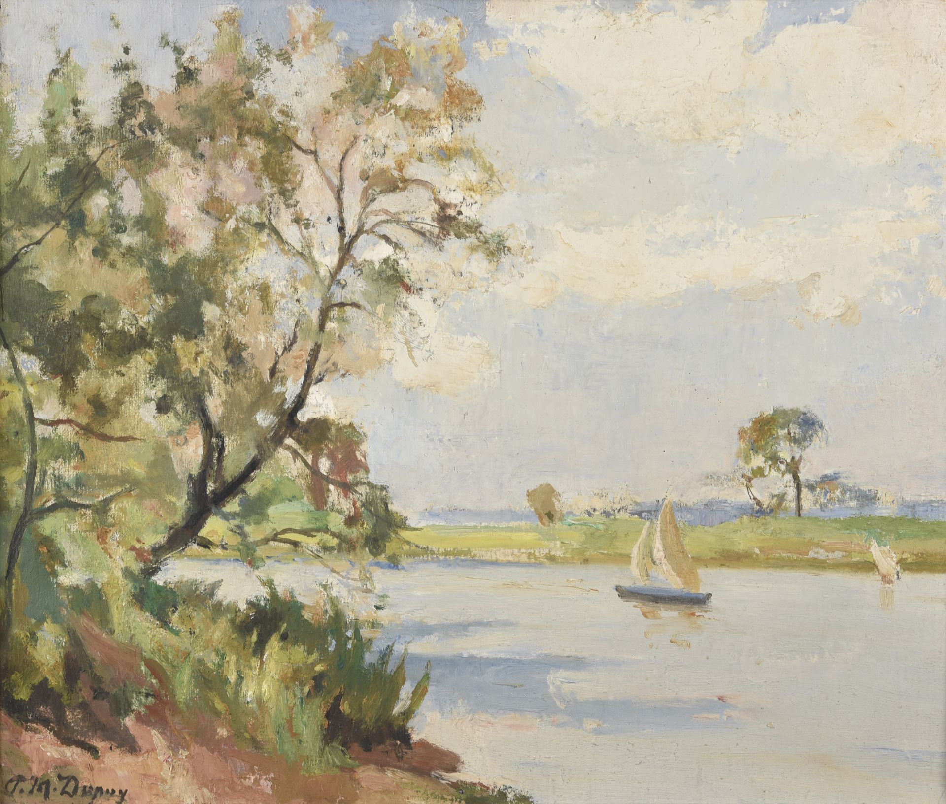 Paul-Michel DUPUY (1869-1949) - La Seine à Maison-Laffite - Huile sur toile, [...]