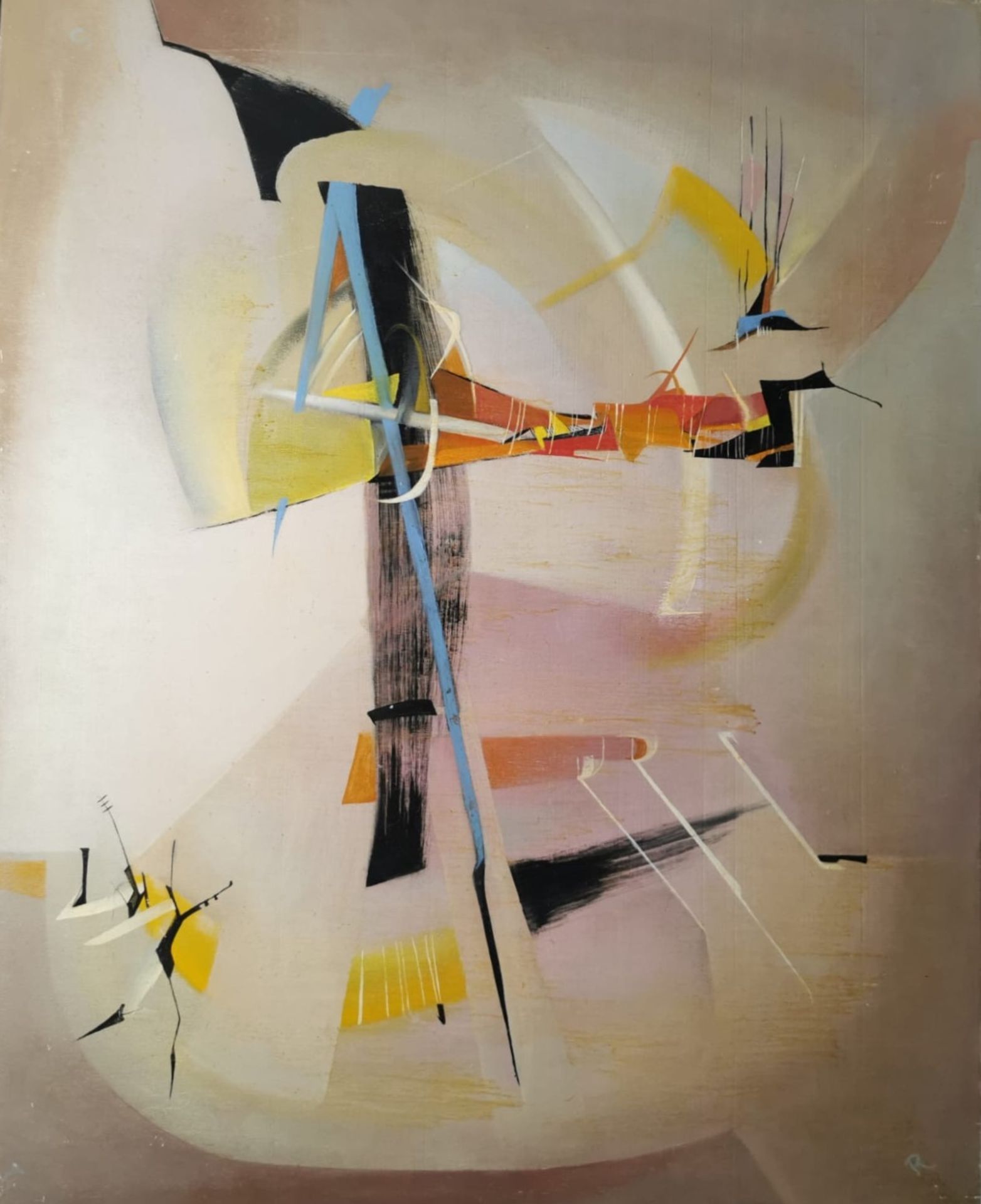 Hans REICHEL (1892-1958), Attrib.à - Composition abstraite, circa 1955 - Huile sur [...]