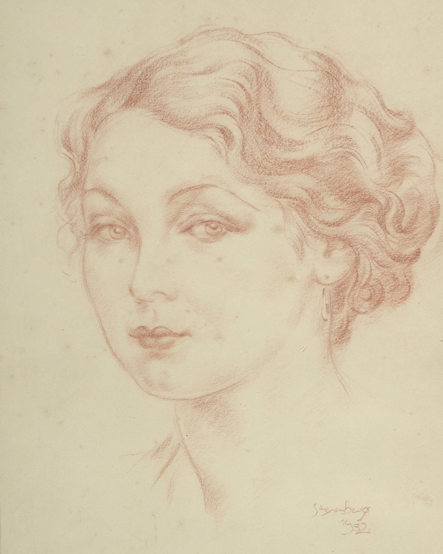 Nicolas STERNBERG (Budapest,1901- Paris,1960) - Portrait de femme,1932 - Dessin à [...]