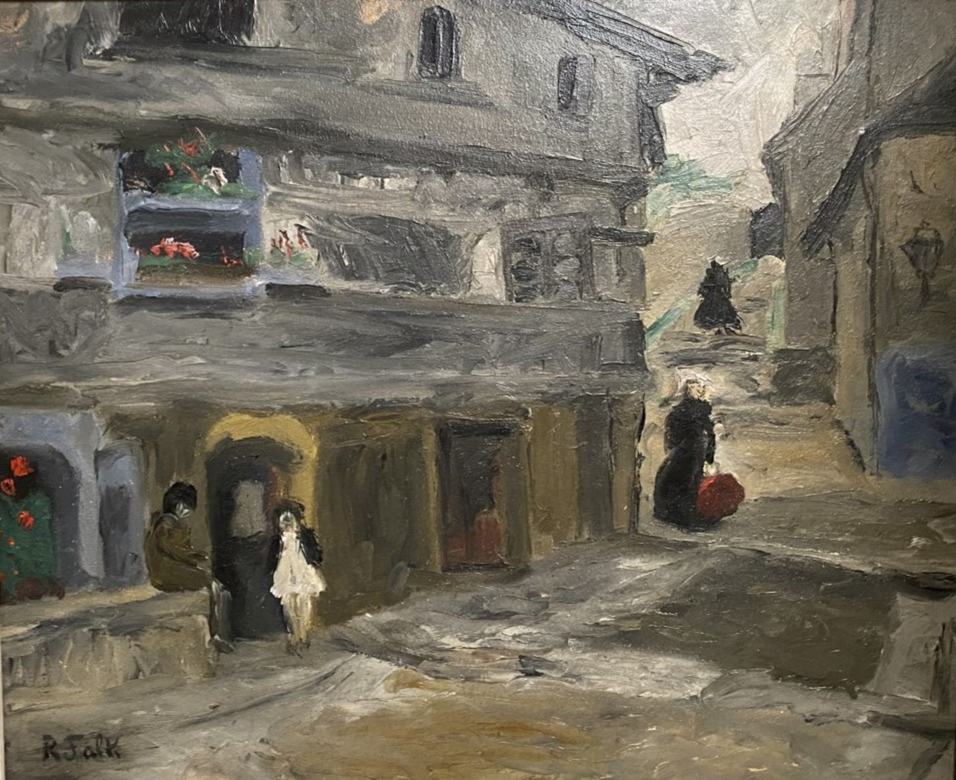 Robert Rafaelovich FALK (1886-1958) - Rue de village animé, circa 1915 - Huile sur [...]