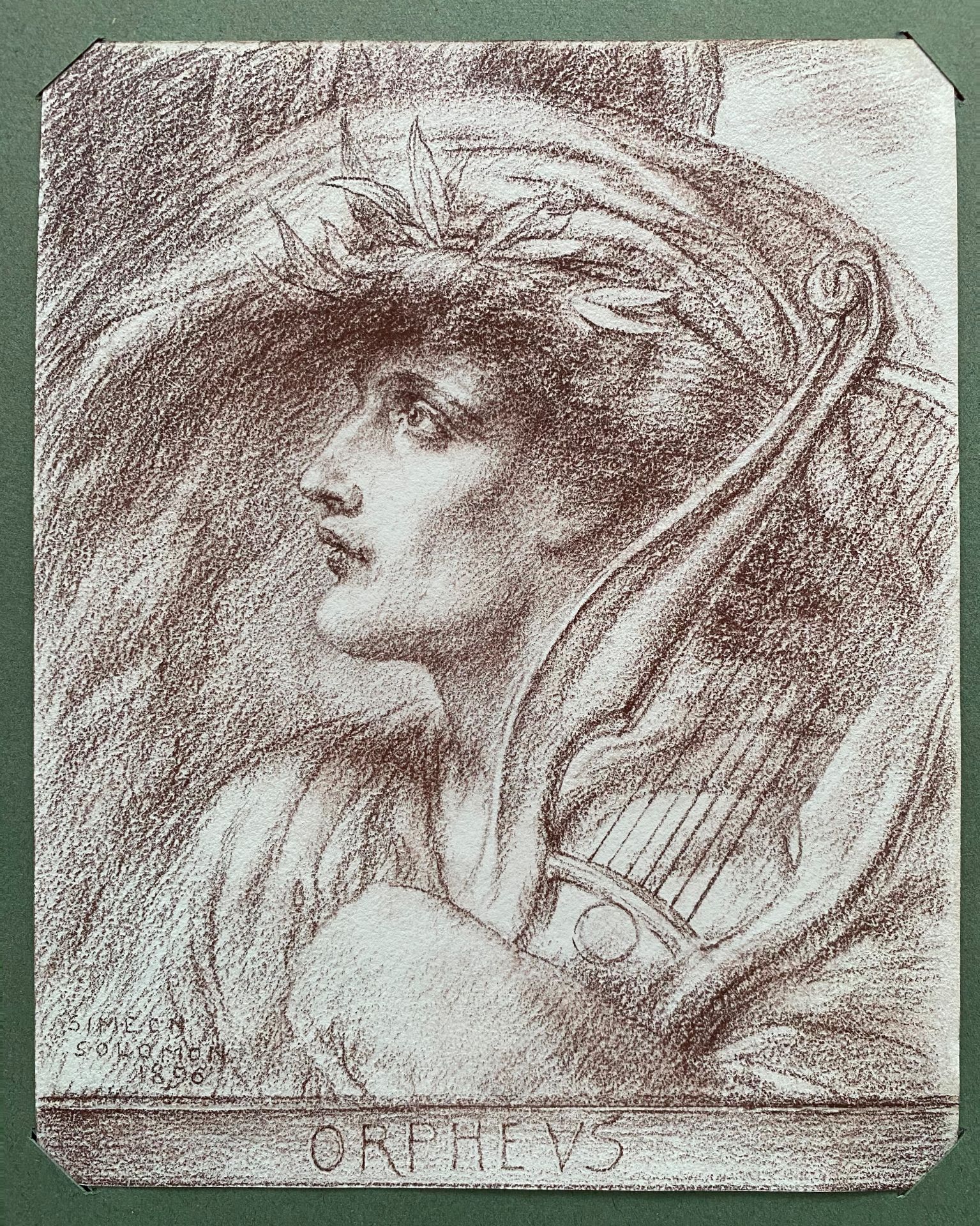 Simeon SOLOMON (1840-1905) - Orpheus,1896 - Dessin au pastel sur papier, signé et [...]