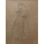 Abel Pfeffermann PANN (1883-1963) - Jeune paysanne russe, 1910 - Dessin à la mine [...]