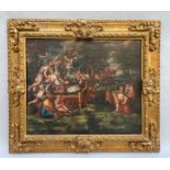 ECOLE DU XVIIIème SIÈCLE - Scène de bacchanales - Huile sur toile - 50 x 63 [...]