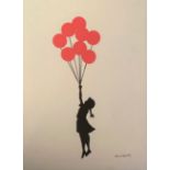 BANKSY (né en 1974), d'après - Flying balloons girl - Sérigraphie en couleur sur [...]