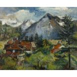 René CLAROT (Anderlecht 1882-Ixelles 1972), école belge - Paysage de montagne à [...]
