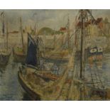 René CLAROT (Anderlecht 1882-Ixelles 1972), école belge - Les voiliers au port, [...]