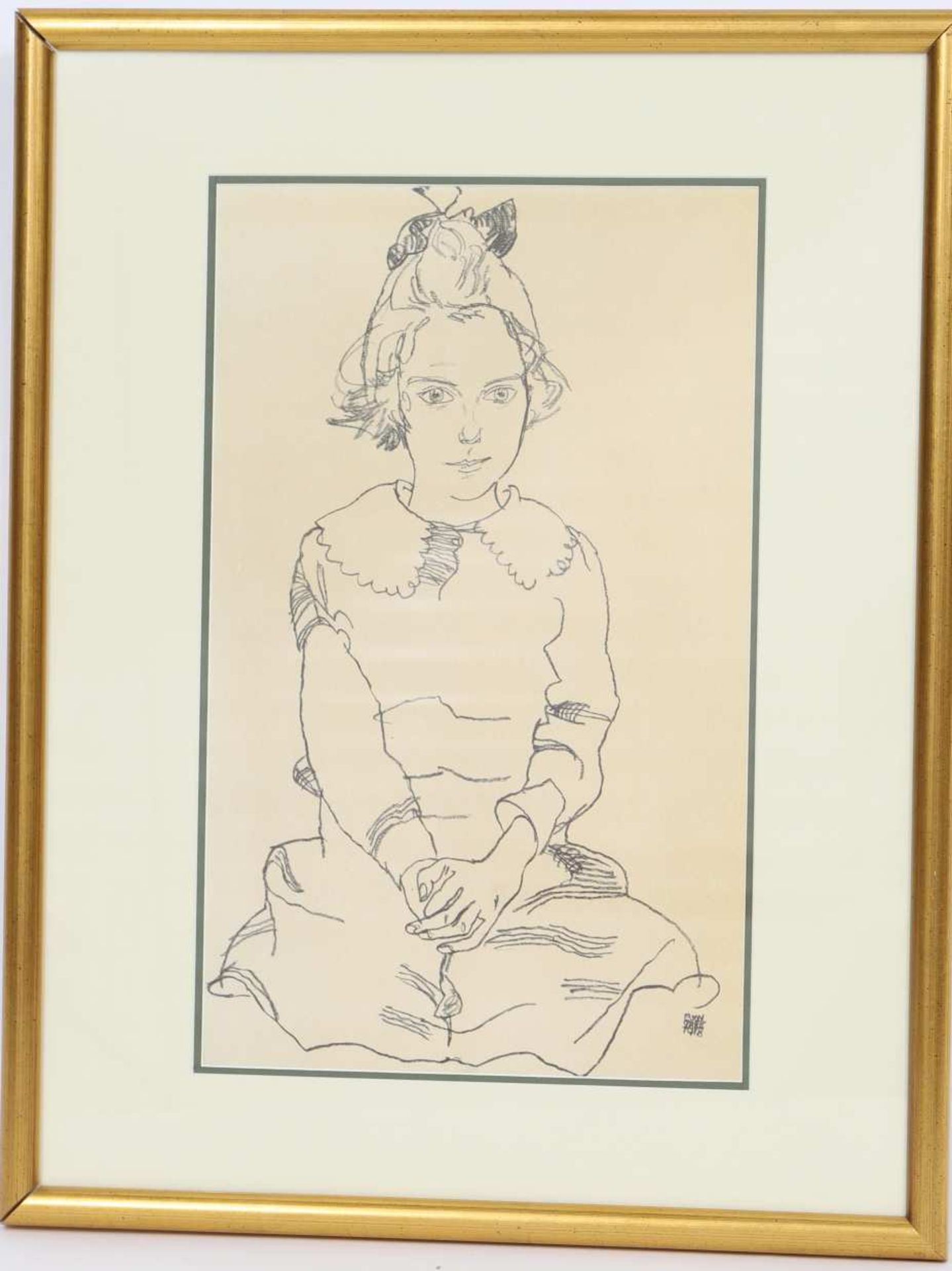 Egon Schiele (1890-1918)Artiste peintre, dessinateur et poète autrichienLithographie monochrome