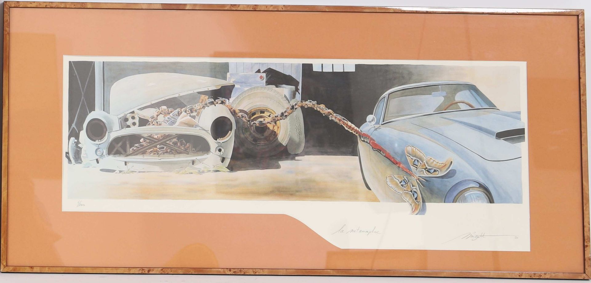 "La Métamorphose" d'Alain Mirgalet (né en 1950)Artiste peintre automobileLithographie polychrome