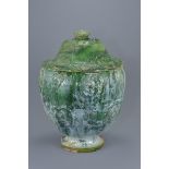 Large Chinese Song / Yuan Dynasty Glazed Buddhist Covered Jar. Both jar & cover decorated with vario