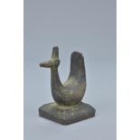 Chinese 18th / 19th century Bronze Seal in the form of a Peacock, 4cms high