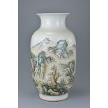 Chinese Republic period Porcelain Vase - WANGYETING 1844-1942. Painted Jiangxi porcelain company mar
