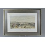 A framed and glazed 19th century print of the 'Camp of the 4th division' July 15th 1855. Plate 9. Pu