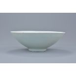 Chinese Qingbai Porcelain Bowl with Phoenix Pattern. Coated in a pale greenish-blue qingbai glaze, t