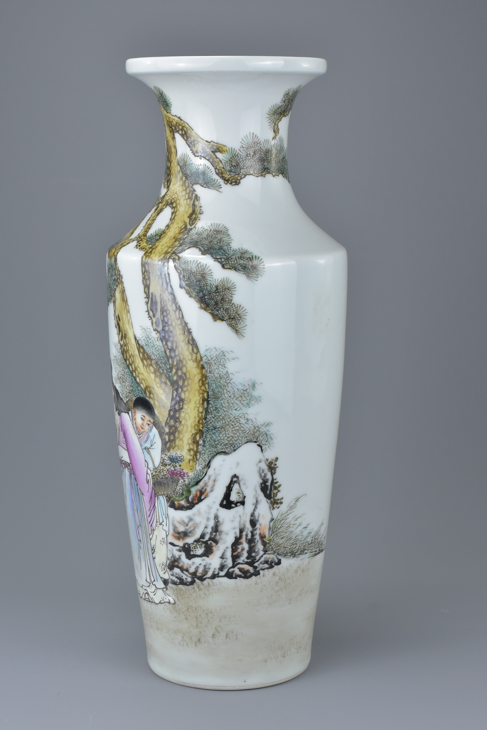 A Chinese Republic period porcelain vase decorated with figures, four character seal mark to base. 3 - Image 2 of 7