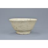 Korean Glazed Bowl Joseon / Choson Dynasty. A Heavily potted and coated in a cream coloured glaze. A