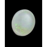 A single natural Opal cabochon. Size 19mm length x 16mm width x 2mm. Weight 1.5 grams