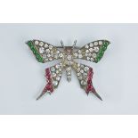 An antique Continental silver butterfly brooch. Stamped to reverse 800. 45mm x 33mm