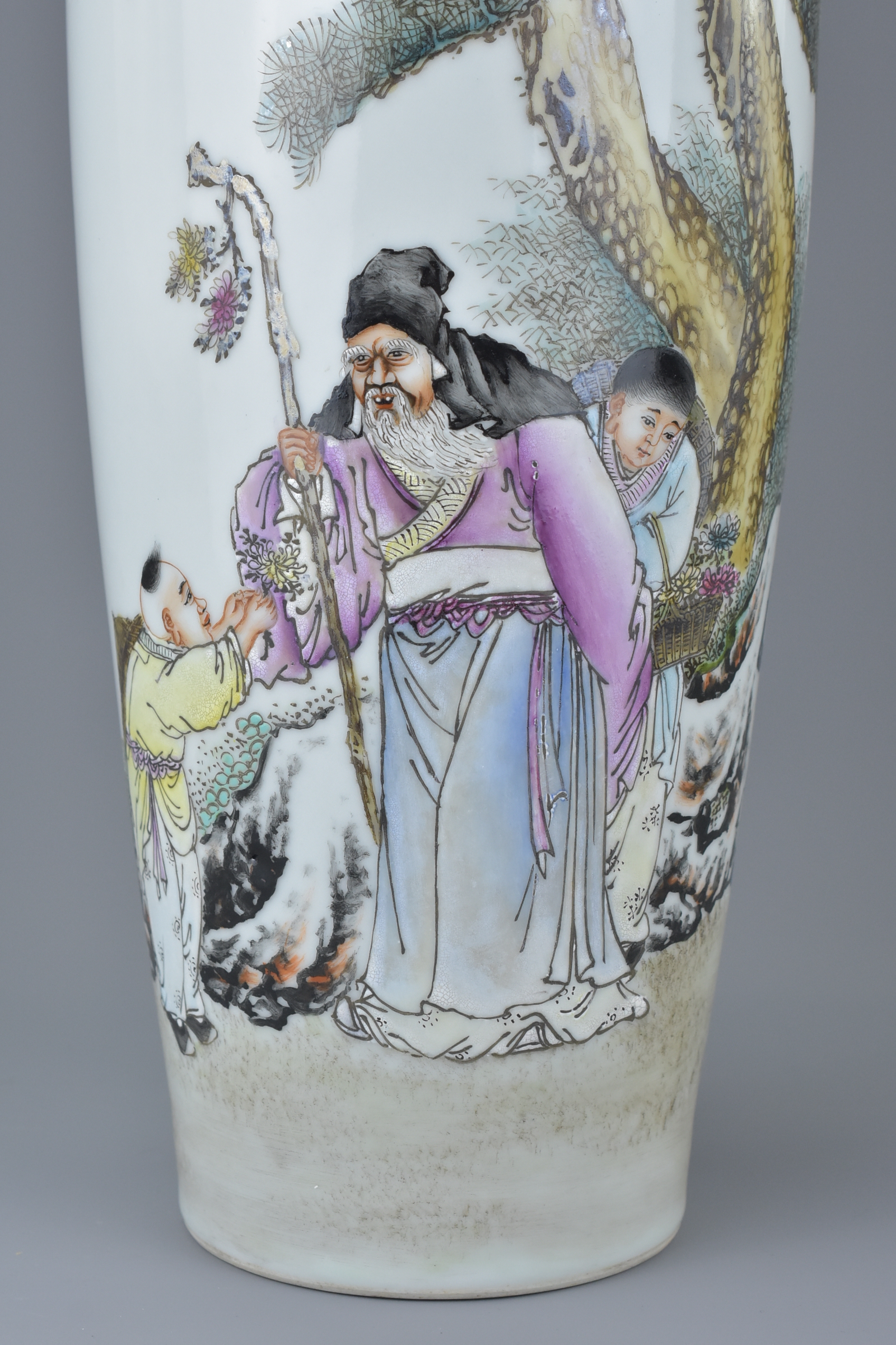 A Chinese Republic period porcelain vase decorated with figures, four character seal mark to base. 3 - Image 5 of 7