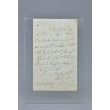A handwritten letter on paper. Arthur Wellesley 1769 - 1852. Duke of Wellington autographed letter s