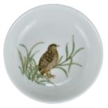 A Chinese Porcelain Quail Dish, Guangxu Mark