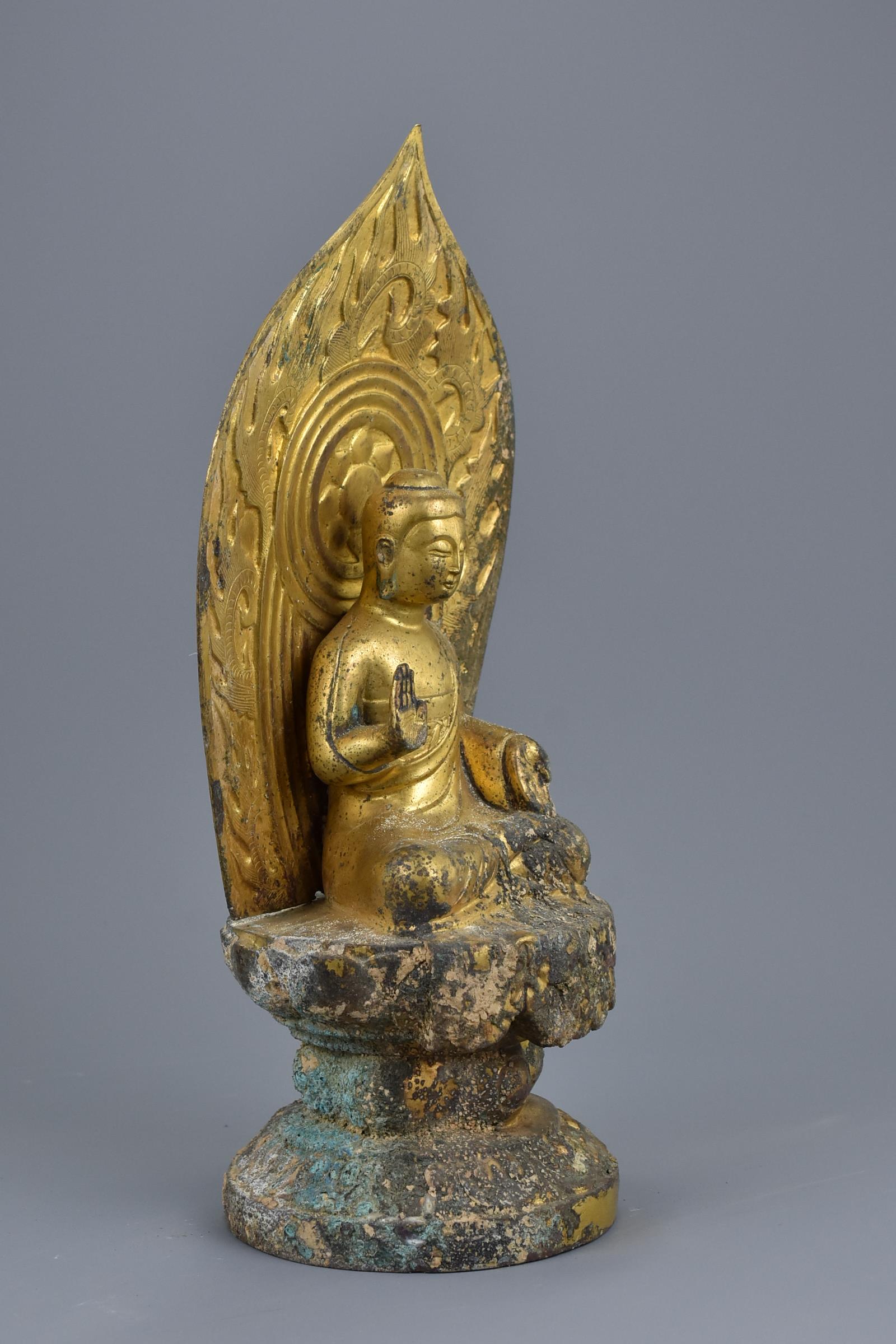 A Chinese Gilt Bronze Figure of Buddha - Image 6 of 7