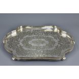 A Large English Antique Silver Plated Tray, Circa 1895