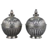 A Fine Pair of Chinese Straits Silver Covered Boxes 19th Century, H.G.Beasley Collection